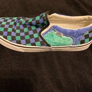 Hand colored green blue vans